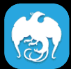 BAY bank payment icon with blue background